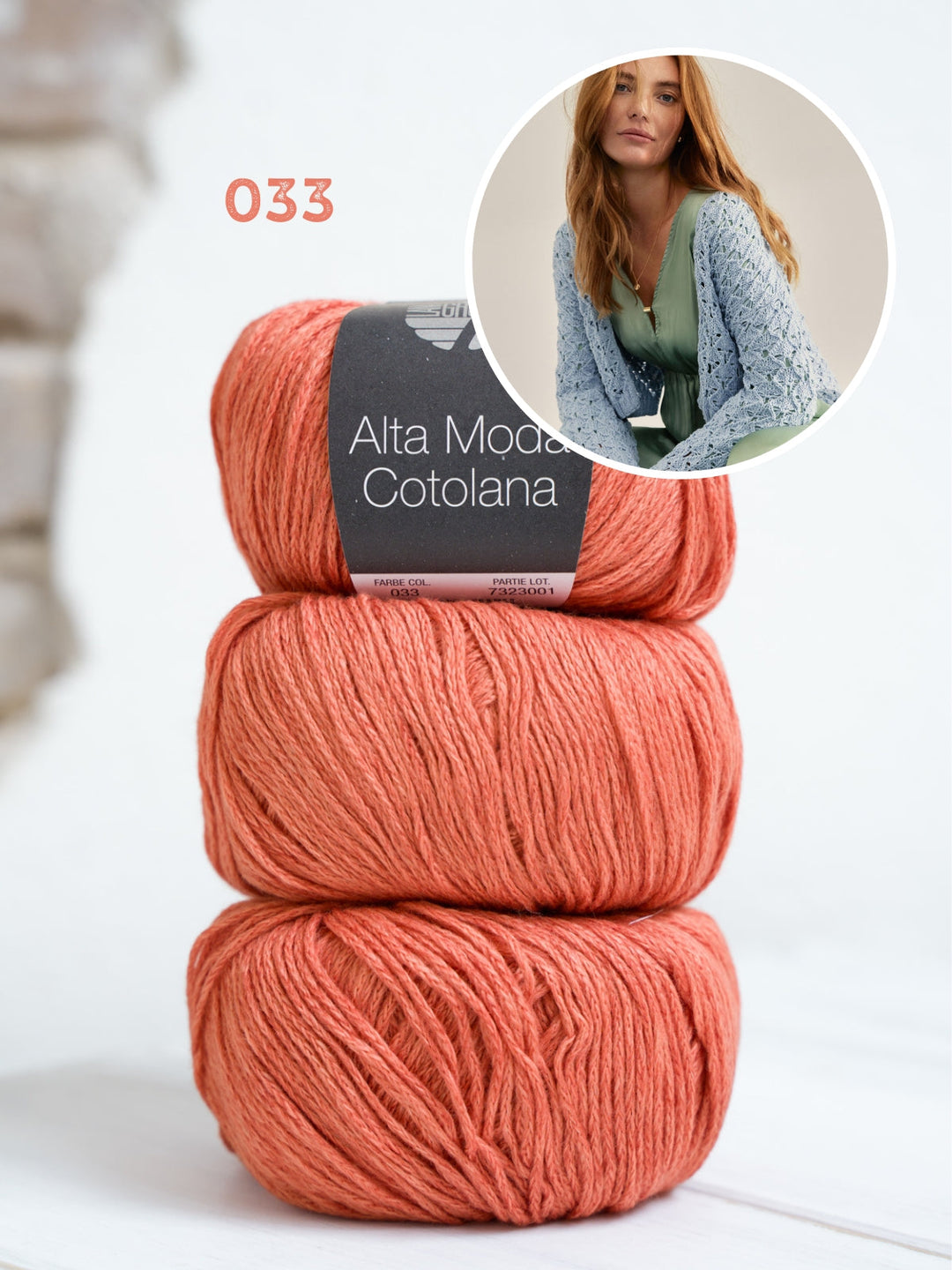 Strickpaket Alta Moda Cotolana Cardigan im Ajourmuster