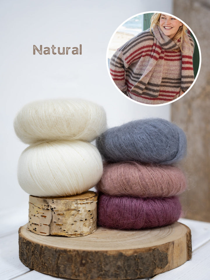 Strickpaket Cool Wool Lace Silkhair Streifenschal