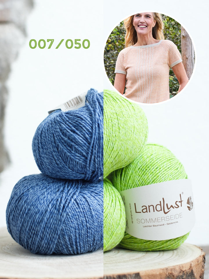 Strickpaket Landlust Sommerseide top-down Shirt