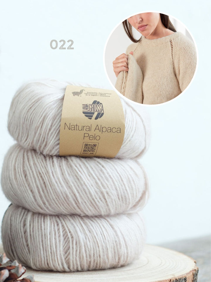 Strickpaket Natural Alpaca Pelo Pullover