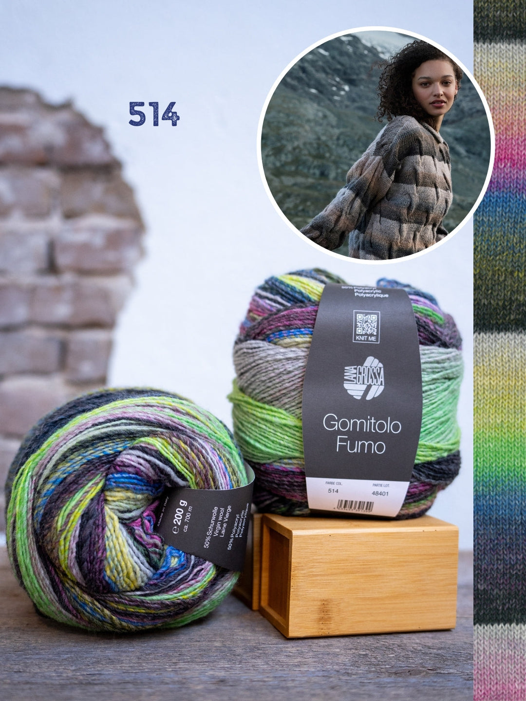 Strickpaket Gomitolo Fumo Zopfpullover