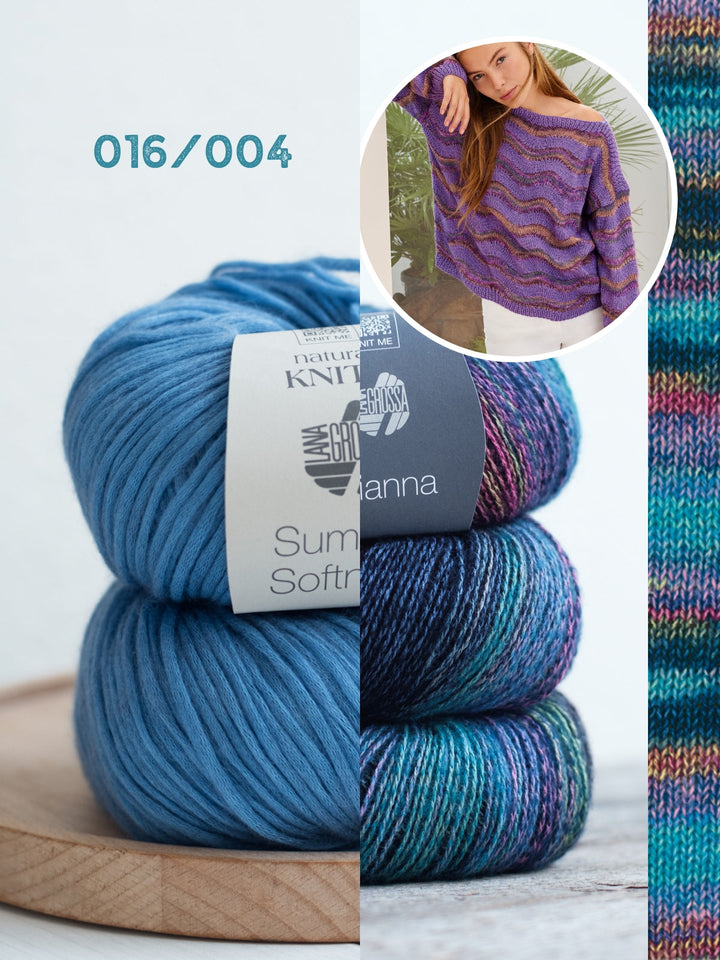 Strickpaket Gianna Summer Softness Pullover mit Wellenmuster