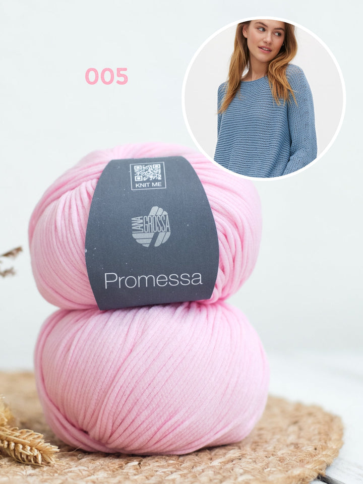 Strickpaket Promessa Pullover im Rippenmuster