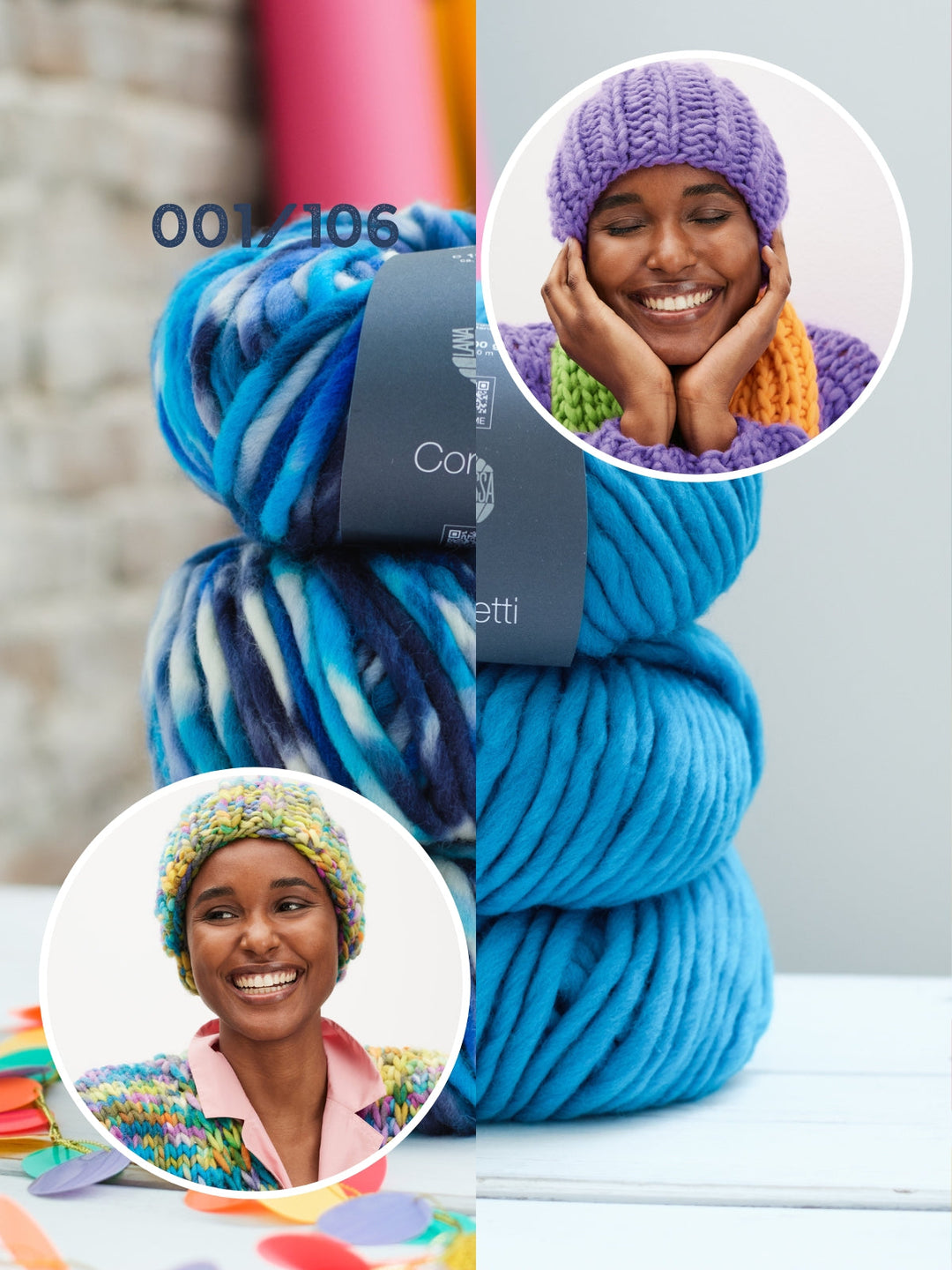Strickpaket Confetti Mützen (2 Stück)
