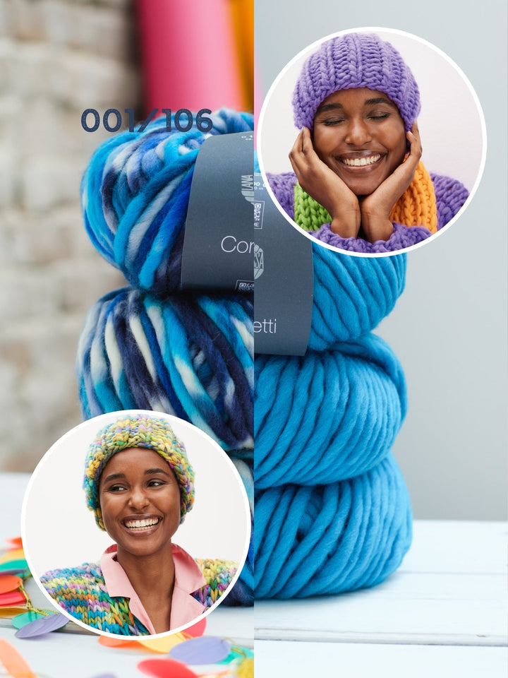 Strickpaket Confetti Mützen (2 Stück)