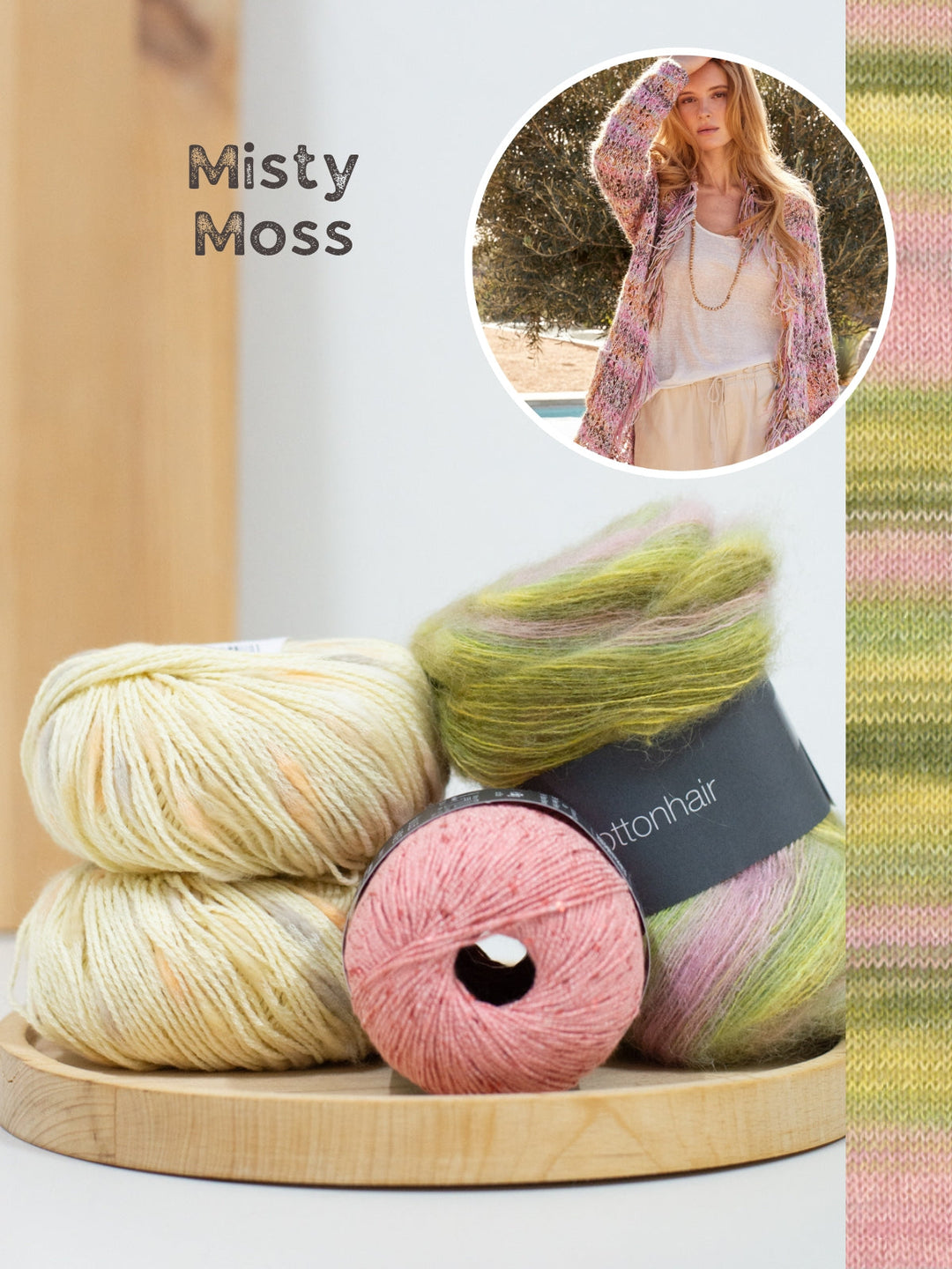 Strickpaket Popcorn Cottonhair Filo Paillettes Jacke