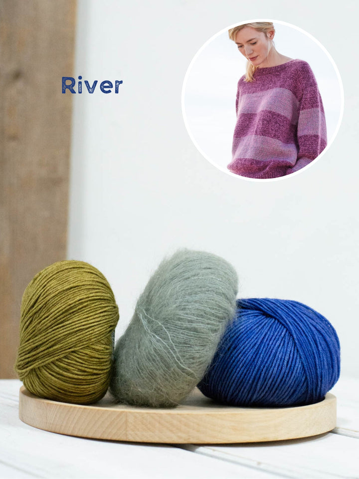 Strickpaket Cool Wool Vintage Silkhair Streifenpullover