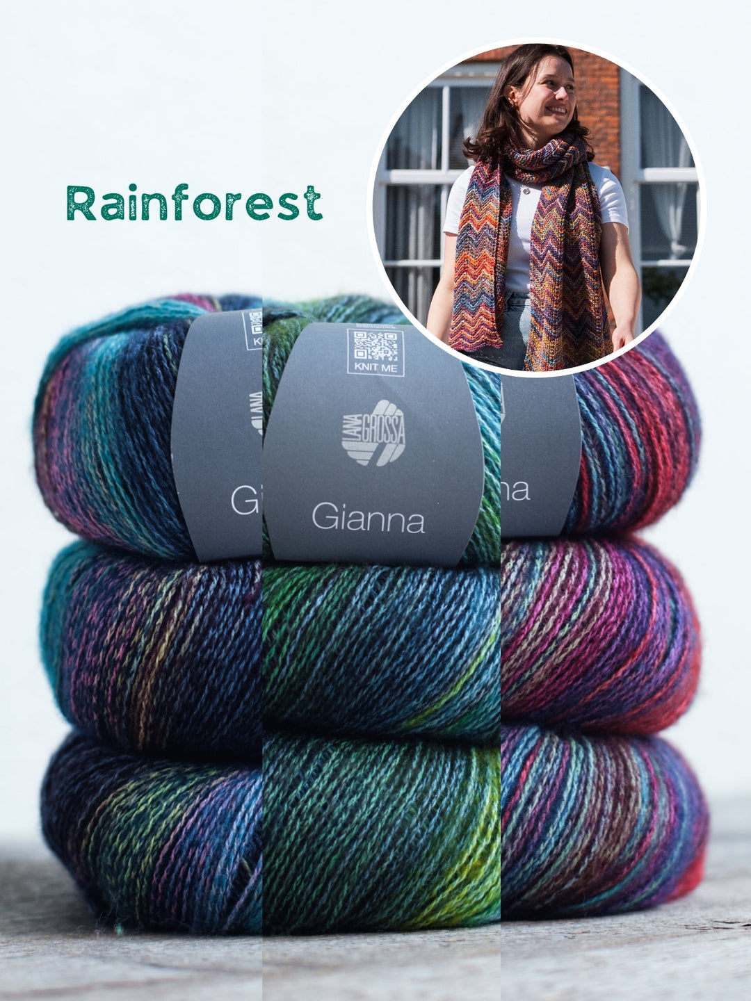Strickpaket Full Color Schal - Gianna