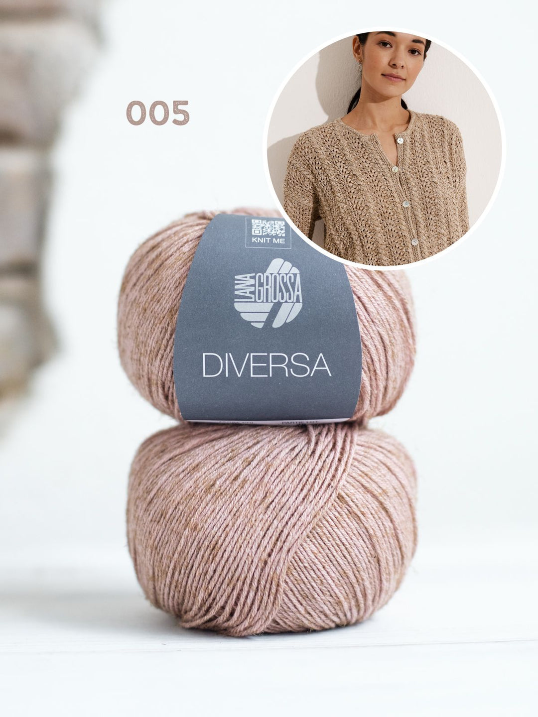 Strickpaket Diversa Jacke im Ajourmuster