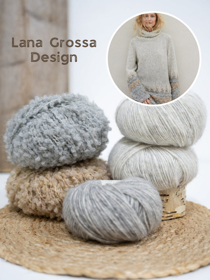 Strickpaket Natural Alpaca Pelo Orsetto Raglanpullover