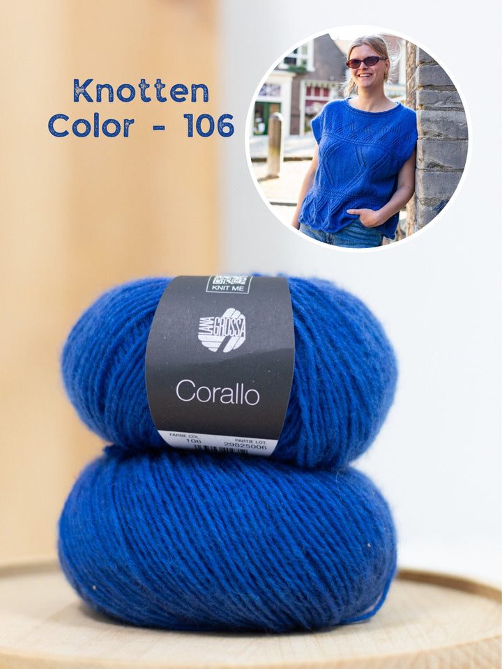 Strickpaket Meadow Ajour Top - Corallo Uni