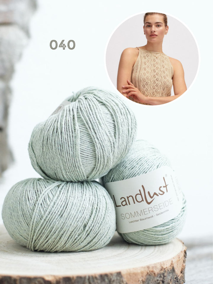 Strickpaket Sommerseide Top im Ajourmuster