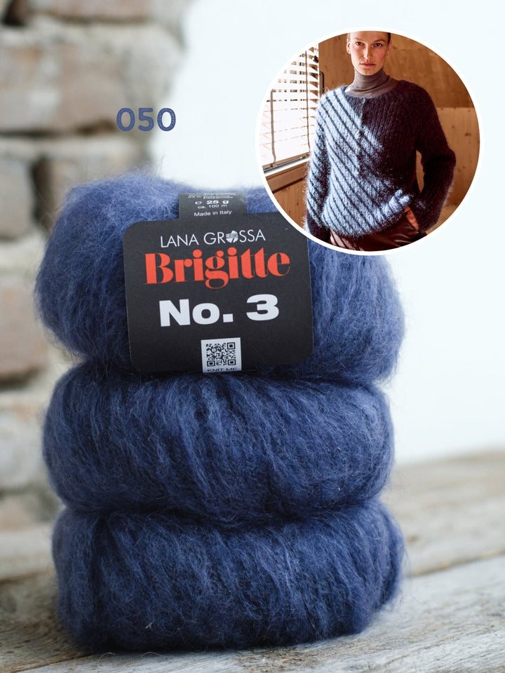 Strickpaket Brigitte no. 3 Grauer Pullover