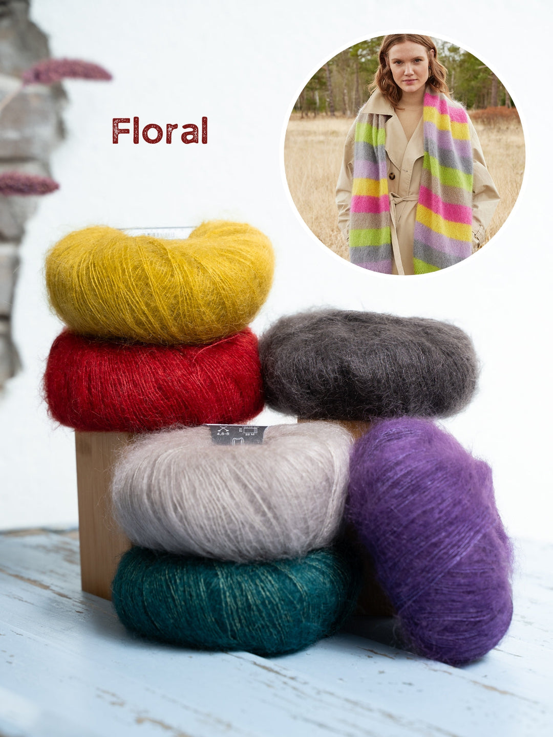 Strickpaket Silkhair Streifenschal