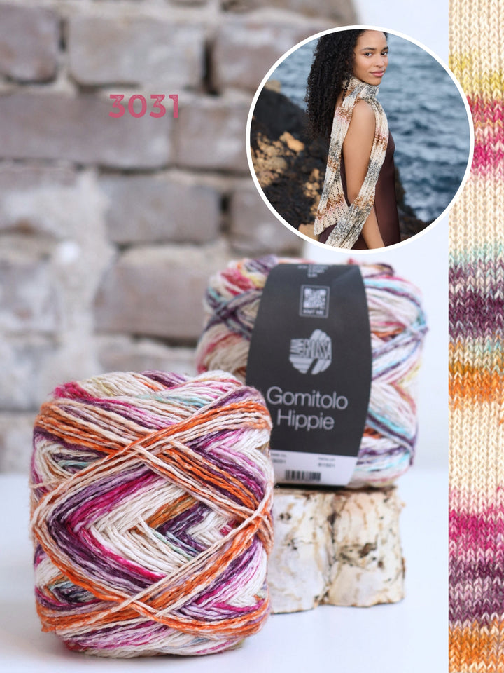 Strickpaket Gomitolo Hippie Ajour-Tuch