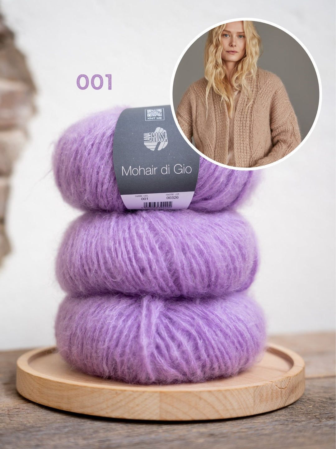Strickpaket Mohair Di Gio Jacke mit großen Zöpfen