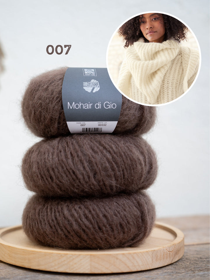 Strickpaket Mohair Di Gio Dreieckstuch in halbem Patent