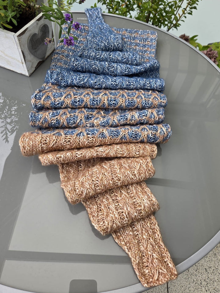 Strickpaket Lizas Solo Lino Scarf - Bottoni