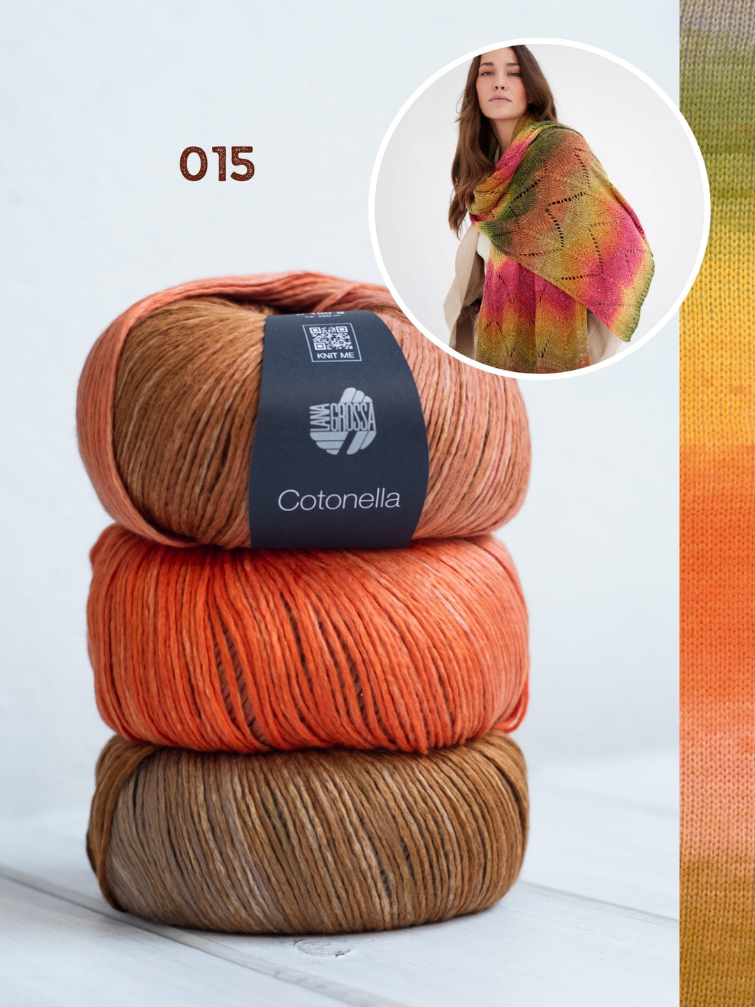 Strickpaket Cotonella Tuch im Wellenmuster