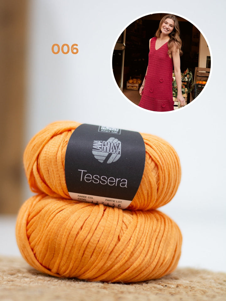 Häkelpaket Tessera Kleid mit Rosetten
