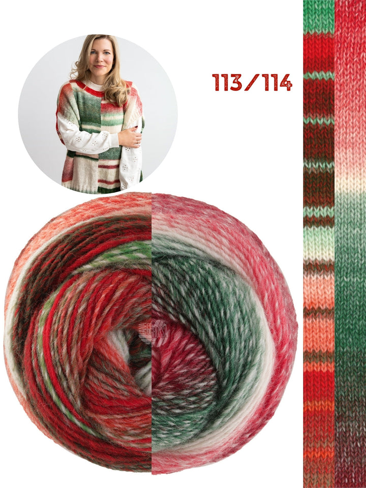 Strickpaket Gomitolo Christmas Edition Karo-Slipover