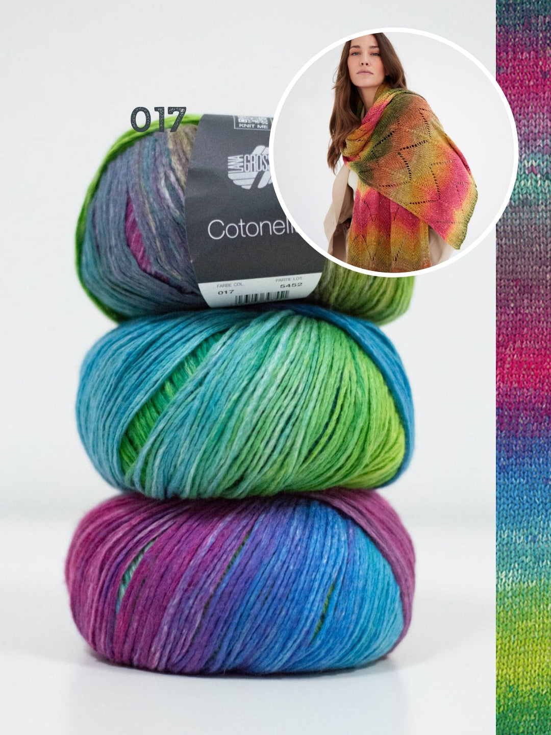 Strickpaket Cotonella Tuch im Wellenmuster