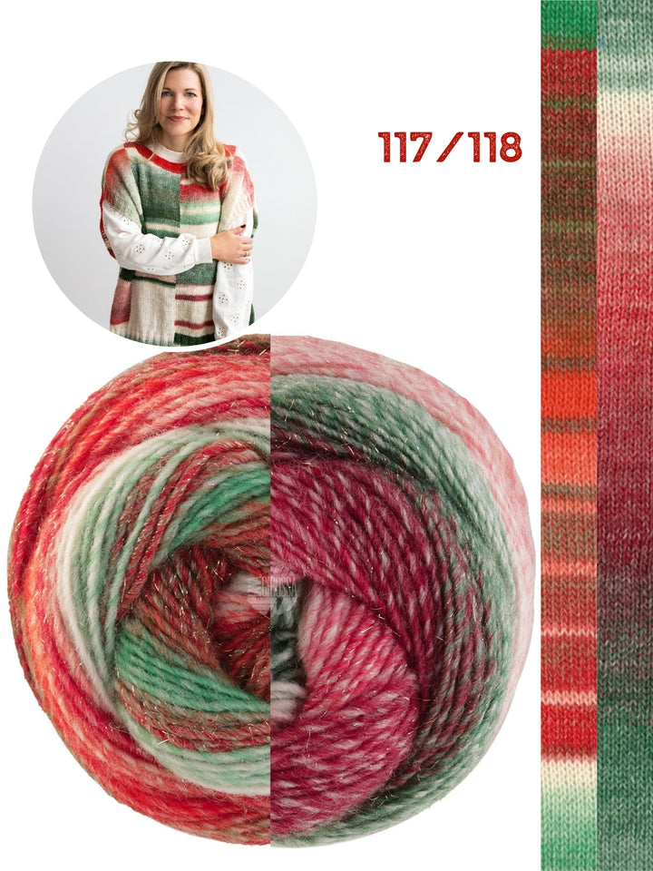 Strickpaket Gomitolo Christmas Edition Karo-Slipover