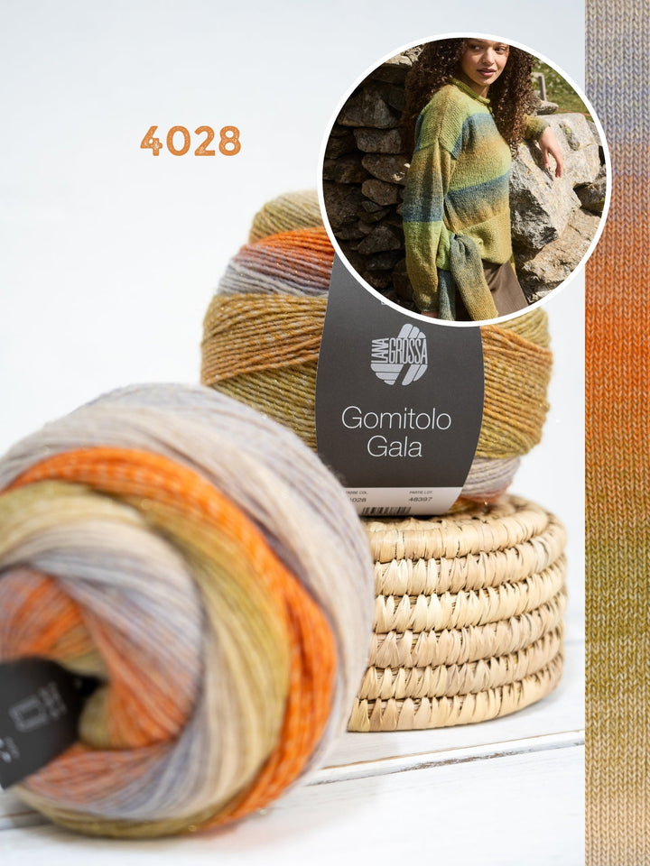 Strickpaket Gomitolo Gala Pullover mit Knotendetail