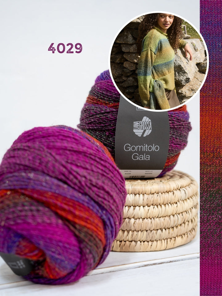 Strickpaket Gomitolo Gala Pullover mit Knotendetail