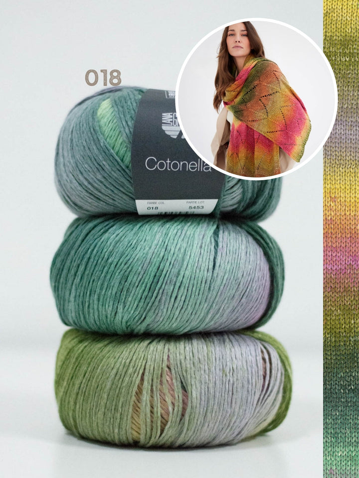 Strickpaket Cotonella Tuch im Wellenmuster
