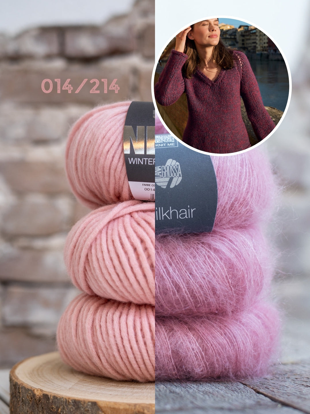 Strickpaket Winter Softness Silkhair V-Ausschnitt-Pullover
