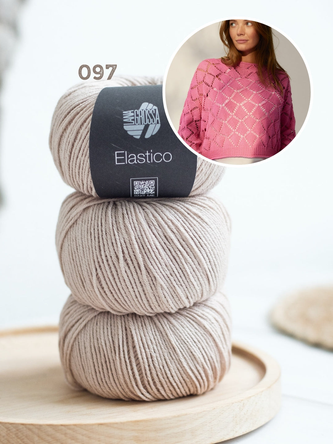 Strickpaket Elastico Pullover im Rautenmuster