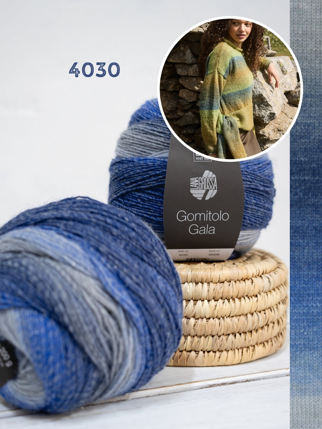 Strickpaket Gomitolo Gala Pullover mit Knotendetail