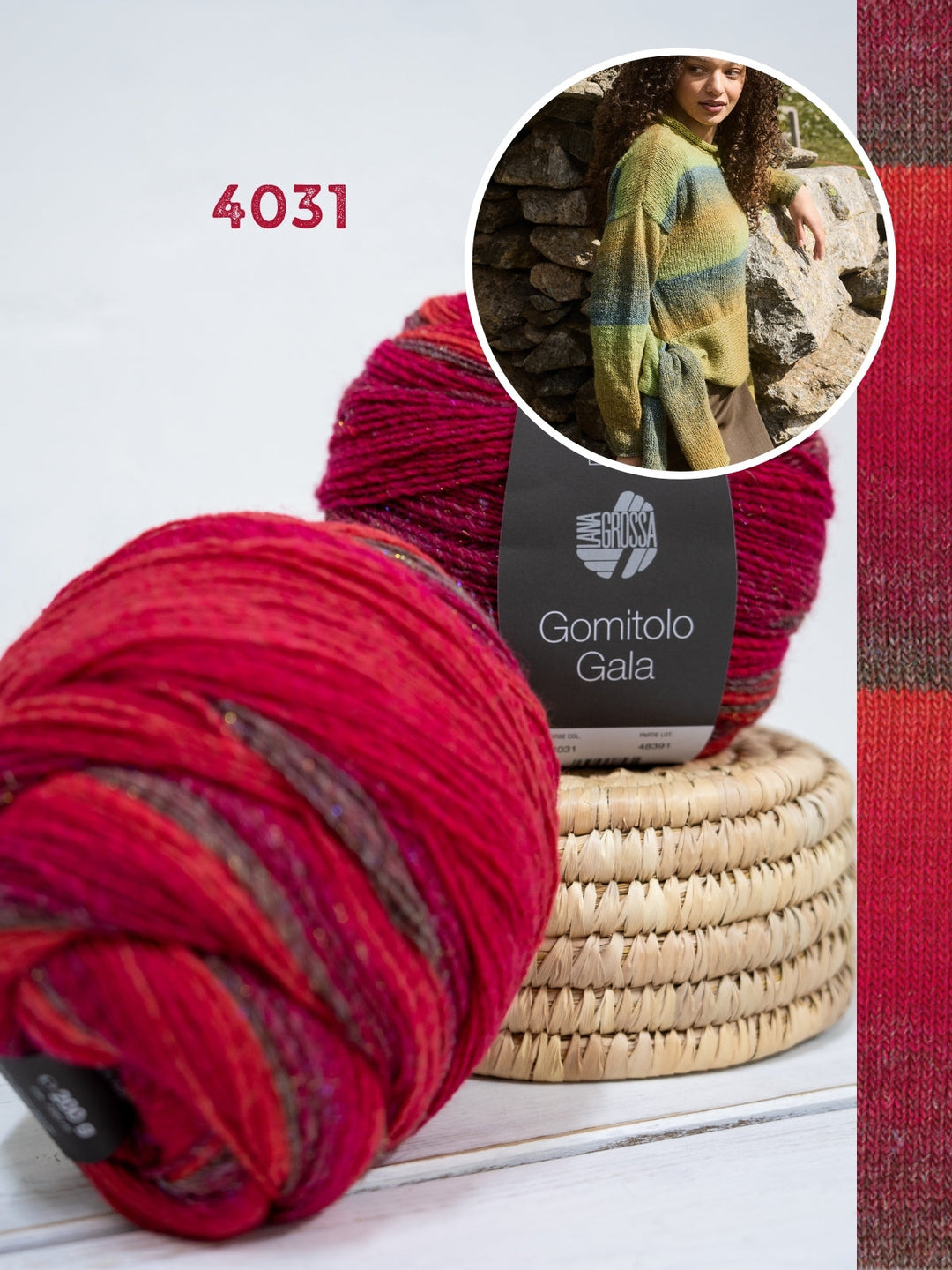 Strickpaket Gomitolo Gala Pullover mit Knotendetail