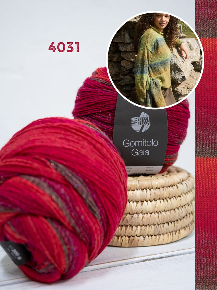 Strickpaket Gomitolo Gala Pullover mit Knotendetail