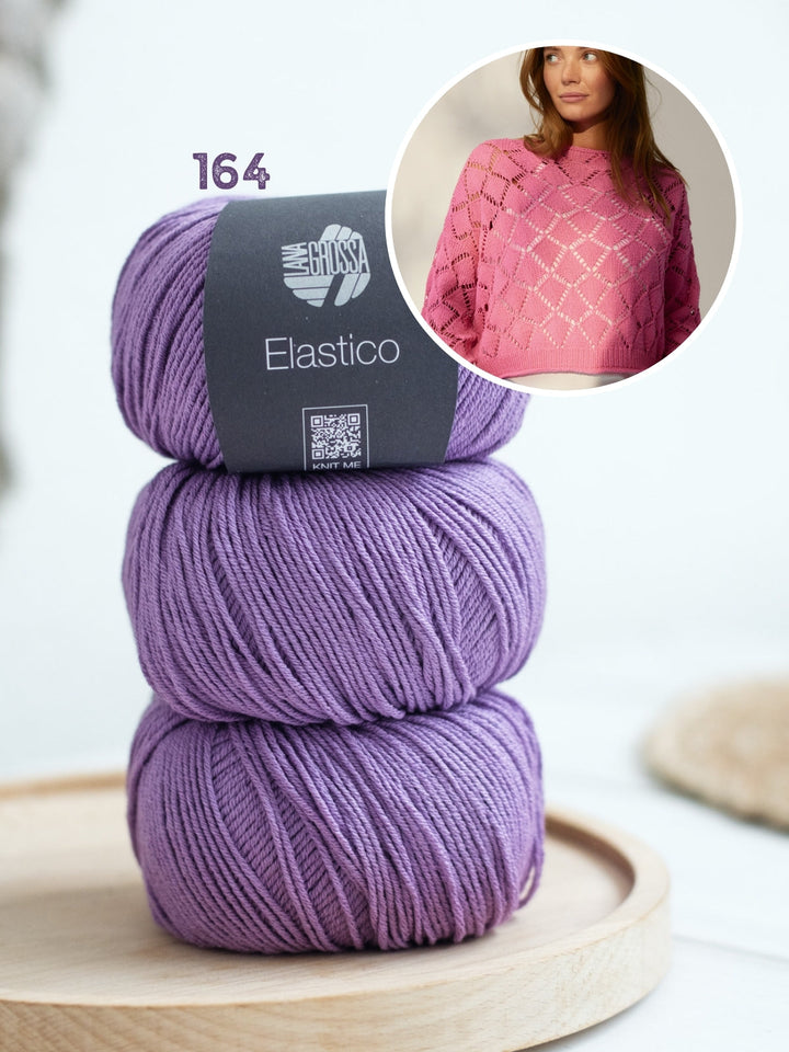 Strickpaket Elastico Pullover im Rautenmuster