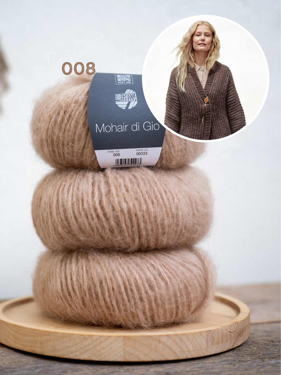 Strickpaket Mohair Di Gio Jacke im Halbpatent – Top-down