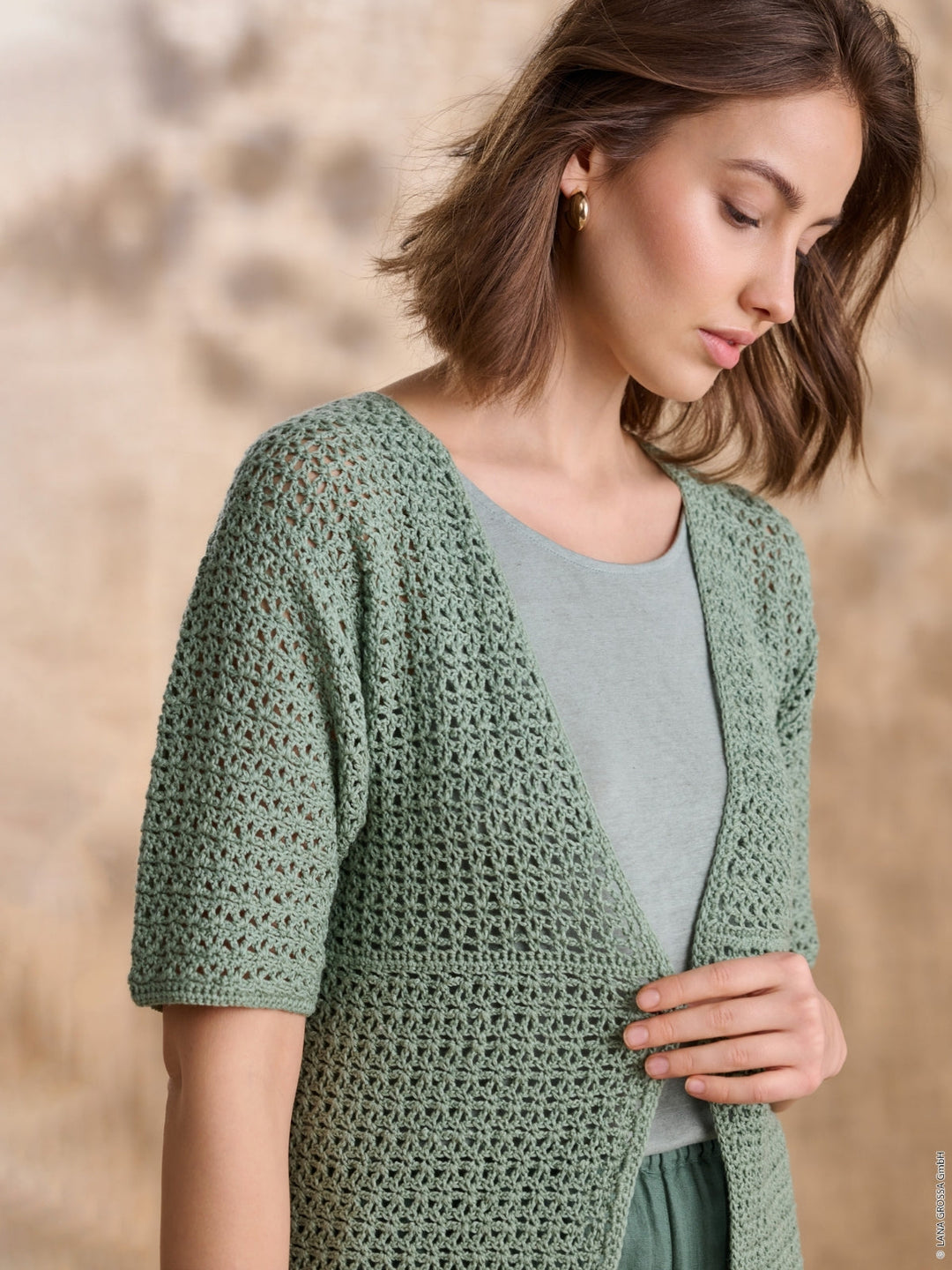 Häkelpaket Summer Cashmere Jacke mit kurzen Ärmeln