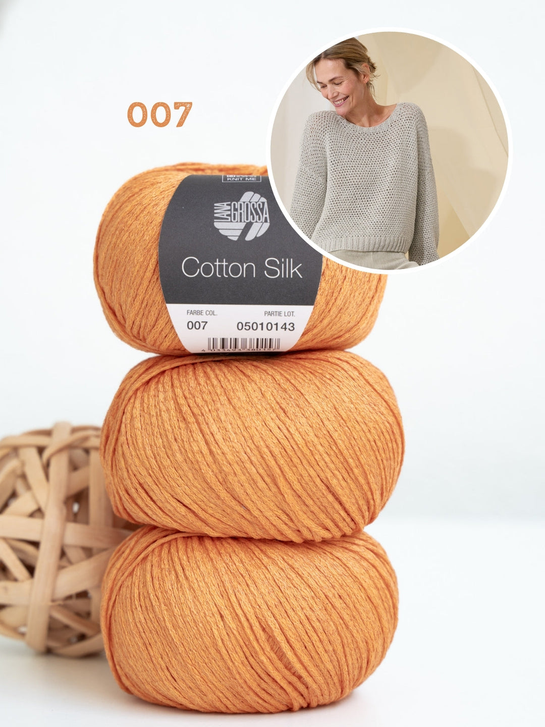 Strickpaket Cotton Silk Pullover mit Strukturmuster