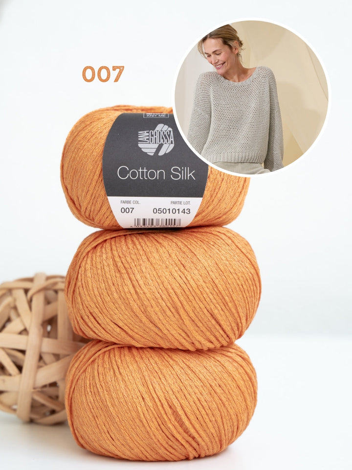 Strickpaket Cotton Silk Pullover mit Strukturmuster