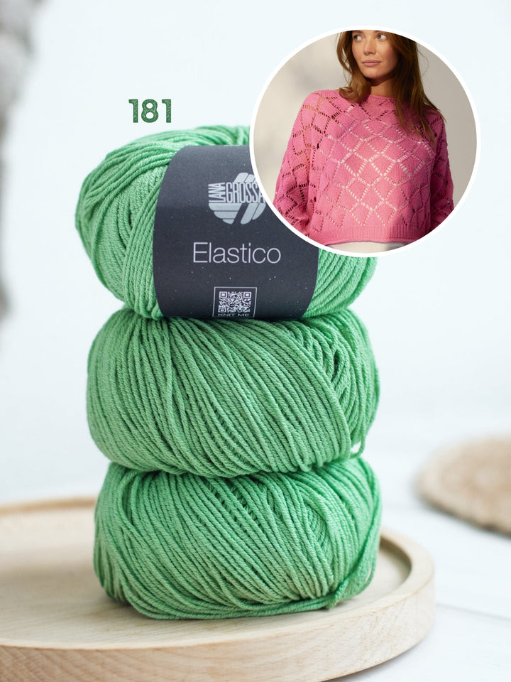Strickpaket Elastico Pullover im Rautenmuster