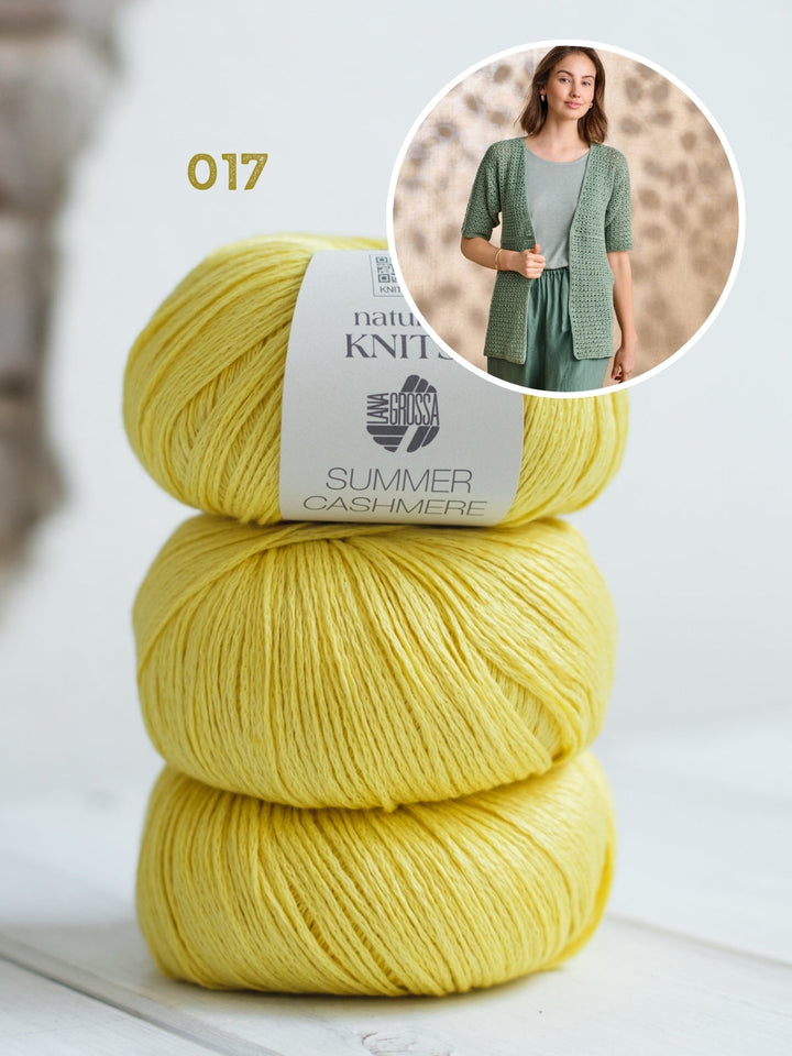 Häkelpaket Summer Cashmere Jacke mit kurzen Ärmeln