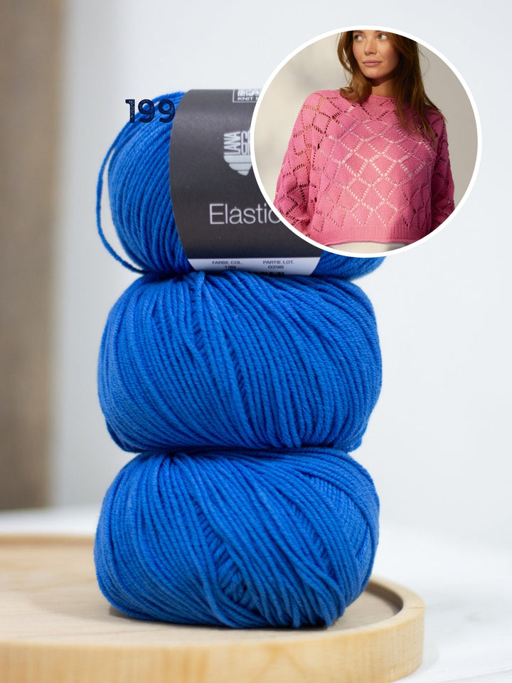Strickpaket Elastico Pullover im Rautenmuster