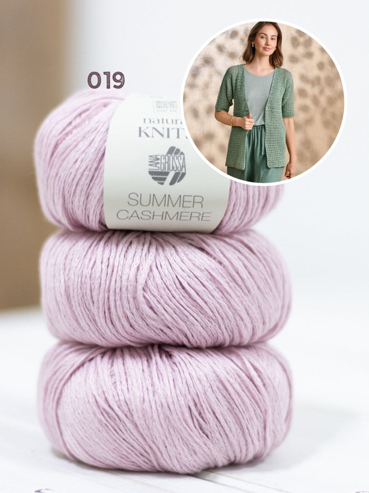 Häkelpaket Summer Cashmere Jacke mit kurzen Ärmeln
