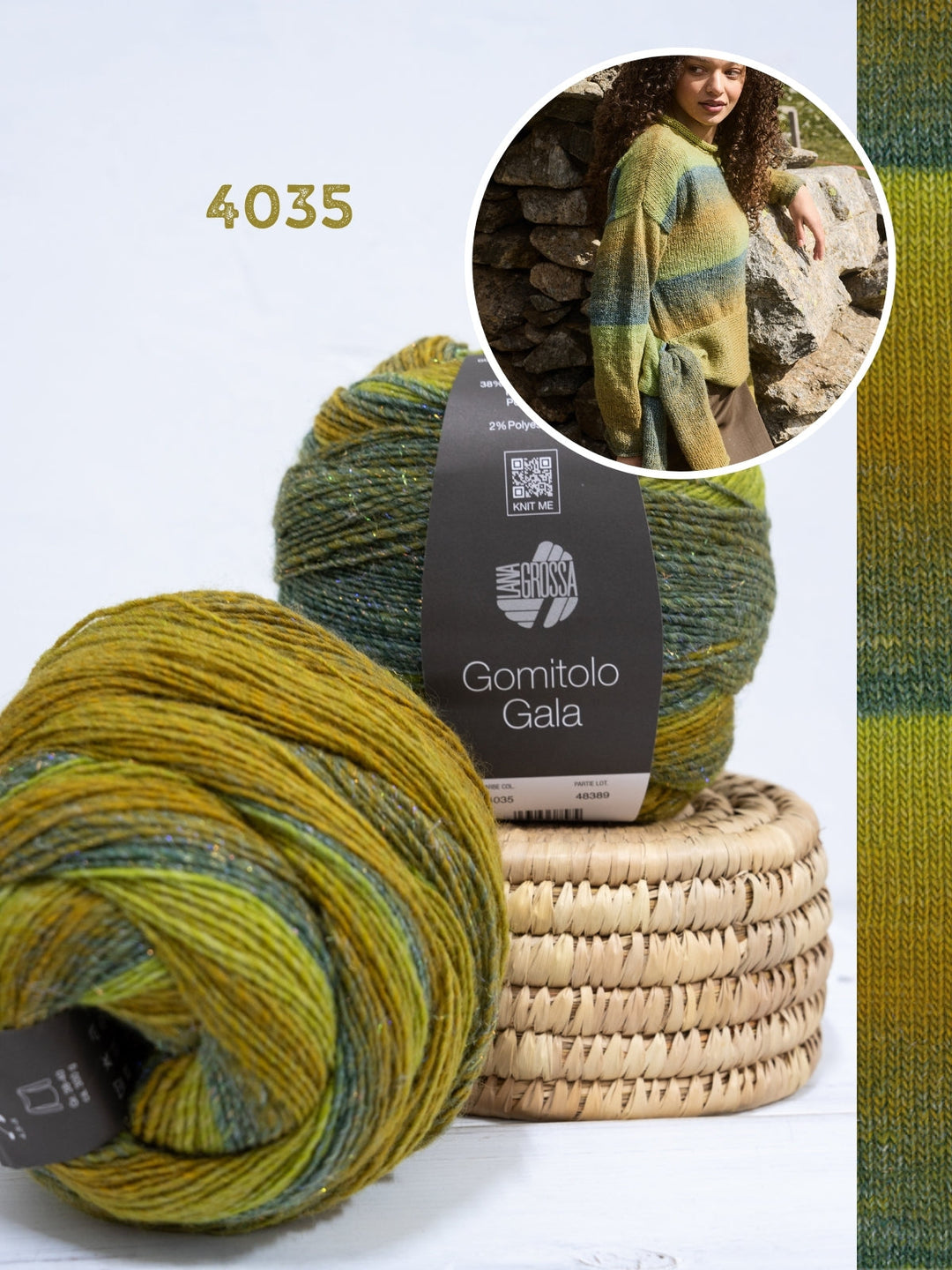 Strickpaket Gomitolo Gala Pullover mit Knotendetail