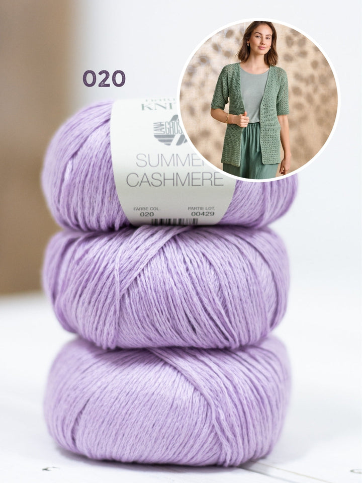 Häkelpaket Summer Cashmere Jacke mit kurzen Ärmeln
