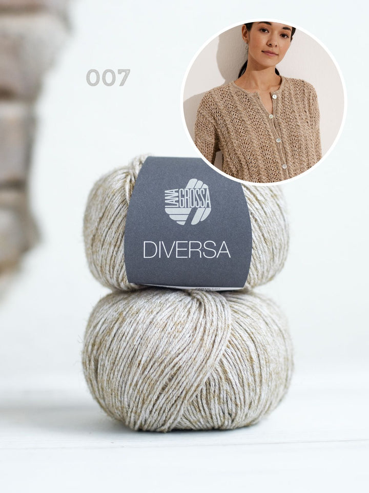 Strickpaket Diversa Jacke im Ajourmuster