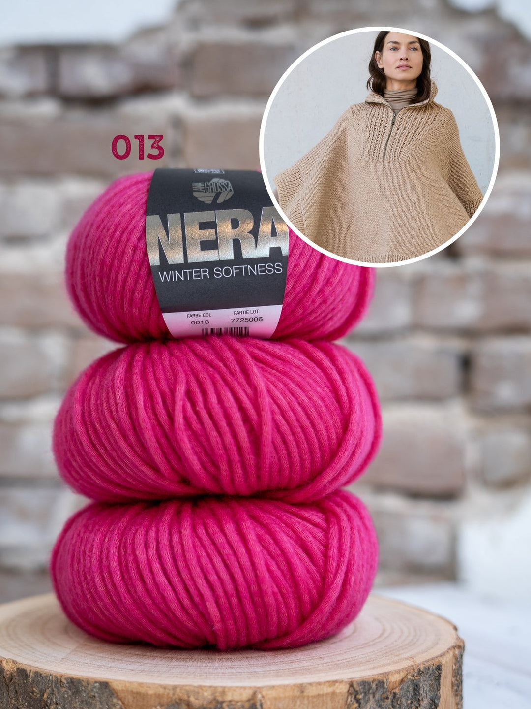 Strickpaket Winter Softness Poncho mit Reißverschluss