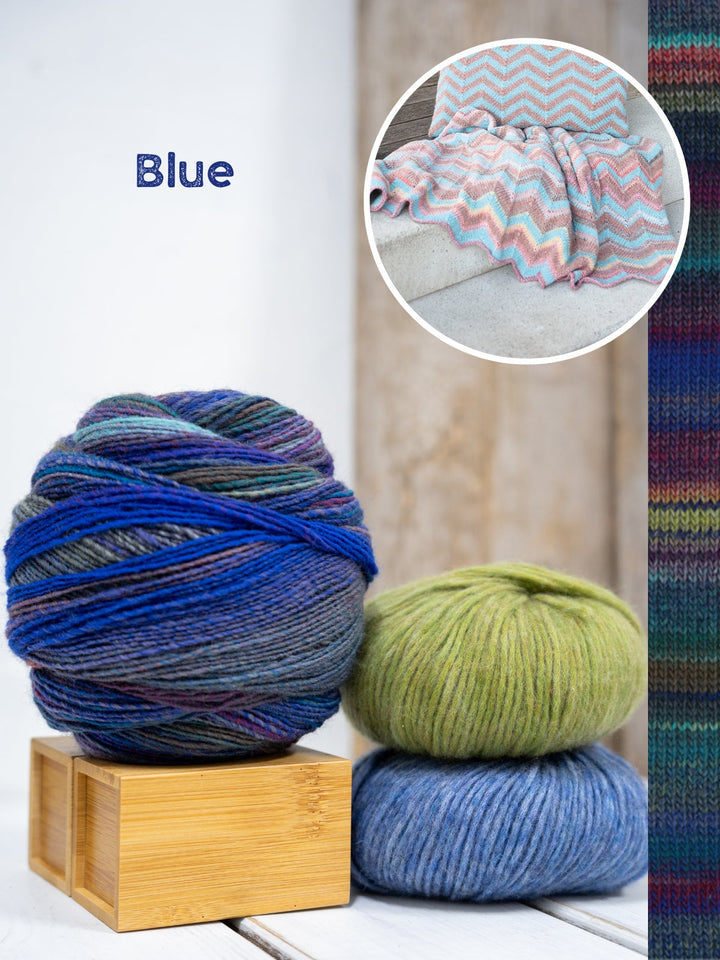 Strickpaket Gomitolo Intenso Brigitte No. 2 Zickzack-Decke