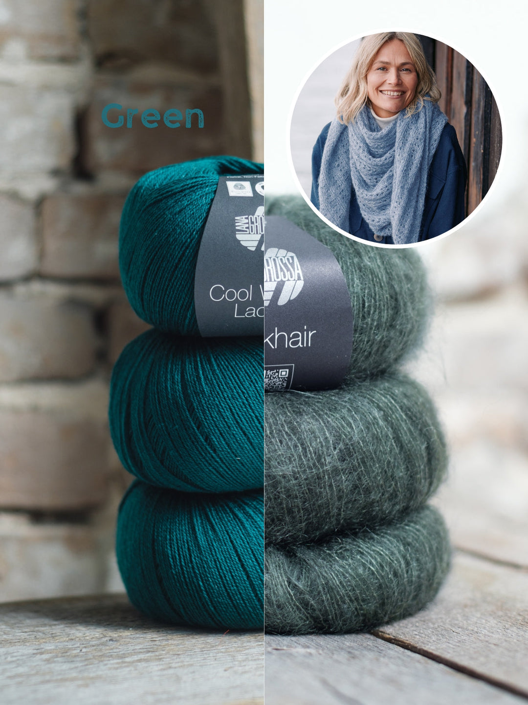 Strickpaket Cool Wool Lace & Silkhair Dreieckstuch